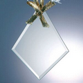 Beveled Jade Glass Ornament - diamond (Sandblasted)